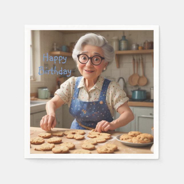 Servilleta De Papel Feliz cumpleaños Gramma (Anverso)