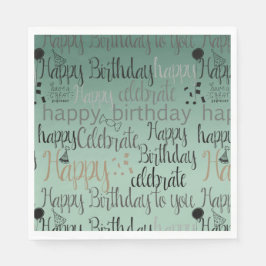 Servilleta De Papel Feliz cumpleaños Green