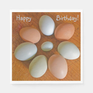 Servilleta De Papel Feliz Cumpleaños Huevos De Gallina