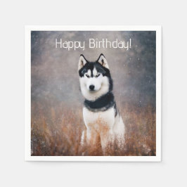 Servilleta De Papel Feliz cumpleaños Husky