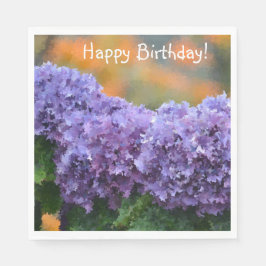 Servilleta De Papel Feliz cumpleaños Impresionante Púrpura Hydrangea
