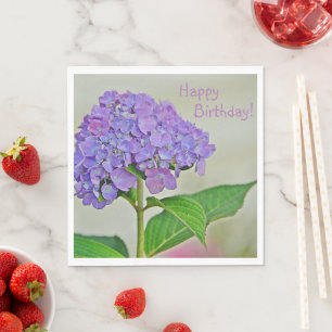 Servilleta De Papel Feliz cumpleaños Lavender Hydrangea