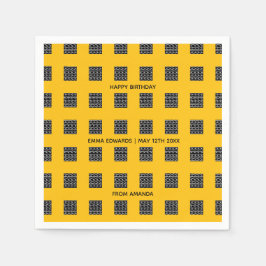 Servilleta De Papel Feliz Cumpleaños, Lindo Patrón Étnico