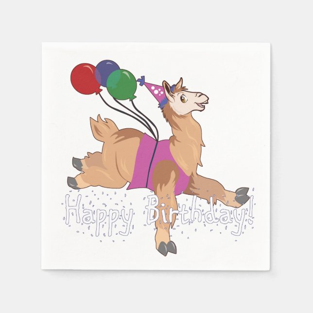 Servilleta De Papel ¡Feliz cumpleaños Llama! (Anverso)