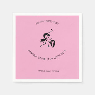 Servilleta De Papel Feliz cumpleaños, magnífica bailarina de silueta