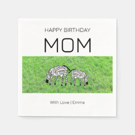 Servilleta De Papel Feliz cumpleaños mamá, dulce y feliz Cebras