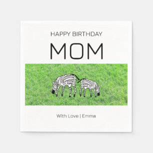 Servilleta De Papel Feliz cumpleaños mamá, dulce y feliz Cebras