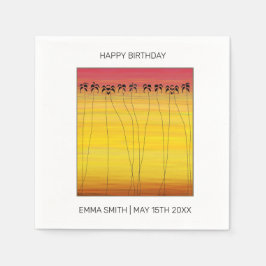 Servilleta De Papel Feliz cumpleaños, maravilloso atardecer tropical