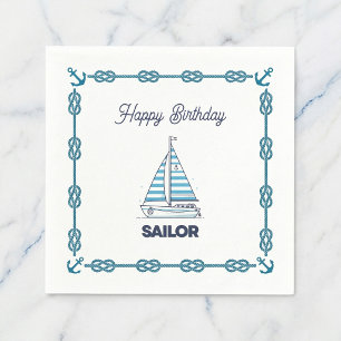 Servilleta De Papel Feliz Cumpleaños Marinero