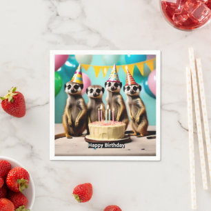 Servilleta De Papel Feliz cumpleaños Meerkat,