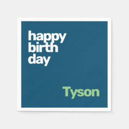 Servilleta De Papel feliz cumpleaños mínimo personalizado papel fiesta