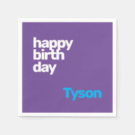 Servilleta De Papel Feliz cumpleaños, mínimo, simple y moderno fiesta