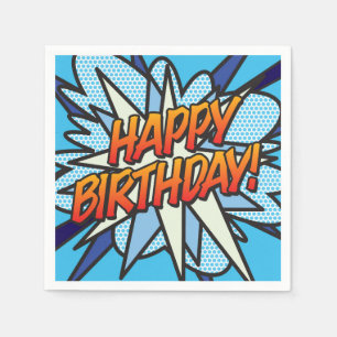 Servilleta De Papel FELIZ CUMPLEAÑOS Modern Fun Azul