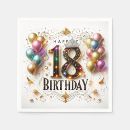 Servilleta De Papel Feliz cumpleaños número 18