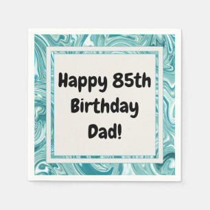 Servilleta De Papel Feliz cumpleaños número 85 Personalizar Mármol Líq