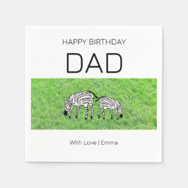 Servilleta De Papel Feliz cumpleaños papá, dulce y feliz cebras