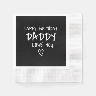 Servilleta De Papel Feliz Cumpleaños Papá Te Quiero Padre Cumpleaños