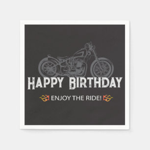 Servilleta De Papel Feliz cumpleaños para motociclista