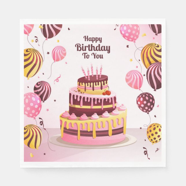 Servilleta De Papel Feliz Cumpleaños Para Ti (Anverso)