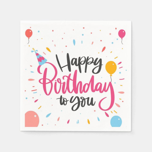Servilleta De Papel Feliz Cumpleaños Para Ti (Anverso)
