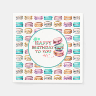 Servilleta De Papel Feliz Cumpleaños Para Ti Macaron