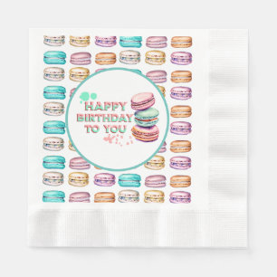 Servilleta De Papel Feliz Cumpleaños Para Ti   Macaron
