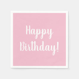 Servilleta De Papel Feliz cumpleaños Pastel Pink