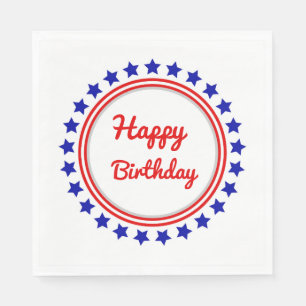 Servilleta De Papel Feliz cumpleaños patriótico