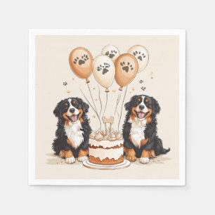 Servilleta De Papel Feliz cumpleaños, perros de montaña de Bernese