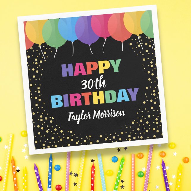 Servilleta De Papel Feliz cumpleaños Personalizado Año nombre globos c (Subido por el creador)