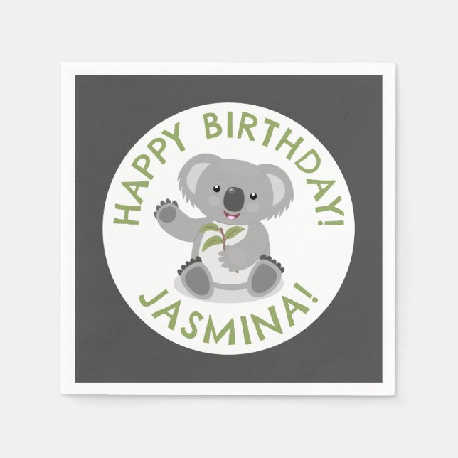 Servilleta De Papel Feliz cumpleaños personalizado personalizado de ko (Anverso)
