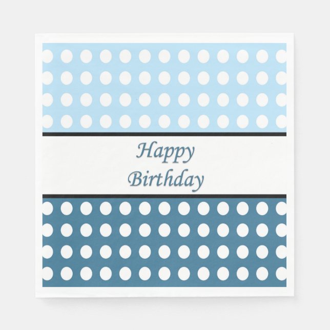 Servilleta De Papel Feliz cumpleaños Polka Dot (Anverso)