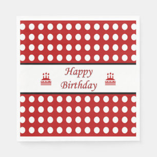 Servilleta De Papel Feliz cumpleaños Polka Dot