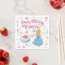Feliz Cumpleaños Princesa Servilletas de Papel