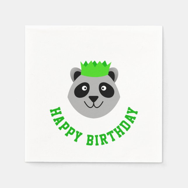 Servilleta De Papel Feliz cumpleaños Raccoon (Anverso)