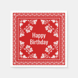 Servilleta De Papel Feliz cumpleaños Red Bandana
