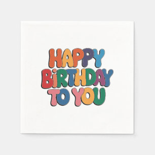 Servilleta De Papel Feliz cumpleaños retro