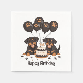 Servilleta De Papel Feliz cumpleaños Rottweiler Dogs