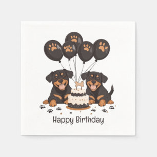 Servilleta De Papel Feliz cumpleaños Rottweiler Dogs
