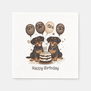 Servilleta De Papel Feliz cumpleaños Rottweiler Dogs