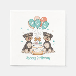 Servilleta De Papel Feliz cumpleaños Schnauzer Dogs