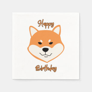 Servilleta De Papel Feliz Cumpleaños Shiba Inu Servilletas Originales 