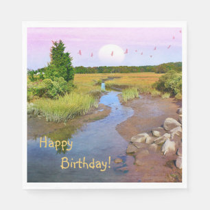 Servilleta De Papel Feliz cumpleaños, Sunset Seashore