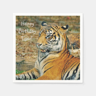 Servilleta De Papel Feliz cumpleaños Tiger
