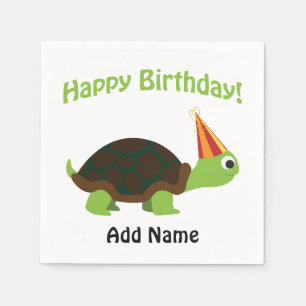 Servilleta De Papel ¡Feliz cumpleaños! Tortuga