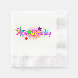 Servilleta De Papel Feliz cumpleaños y estrellas -