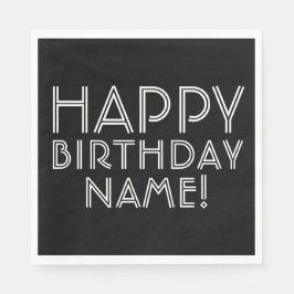 Servilleta De Papel Feliz cumpleaños y nombre de Personalizable