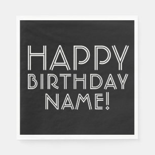 Servilleta De Papel Feliz Cumpleaños y Nombre Personalizable