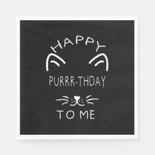 Servilleta De Papel Feliz cumpleaños y ropa de gato