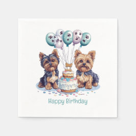 Servilleta De Papel Feliz cumpleaños Yorkie Dog